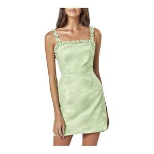 Charlie Holiday Mason Dress In Apple Green Gingham New With Tags